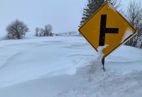 Deep snow drifts make County Line Road in Emeral impassible on Feb. 5. Ryan Ross • The Guardian