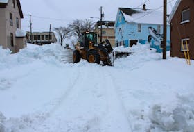 Plow operators are out in full force in the Cape Breton Regional Municipality this week after a snowstorm dumped more than 100 cm of snow in the region over a four-day period. Some of the snowfall was mixed with rain leaving behind a heavy mess that requires equally heavy equipment for the clean-up.  Health officials are urging shovelers to take their time and give themselves plenty of breaks in digging out. CAPE BRETON POST PHOTO