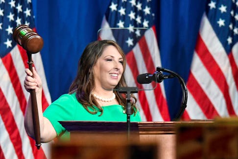 RNC Chairwoman Ronna McDaniel reacts at the Republican National Convention at the Republican National Convention in Charlotte, North Carolina, U.S., August 24, 2020. David T. Foster/Pool via