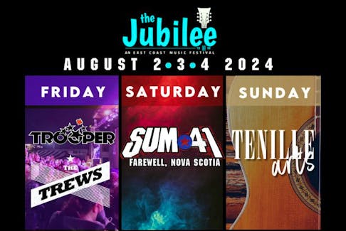 The Jubilee has announced the headliners for its 2024 festival, taking place in New Glasgow from August 2 to August 4, 2024, featuring performances by Sum 41, Trooper, The Trews and Tenille Arts.