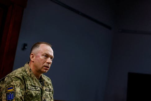 Colonel general Oleksandr Syrskyi, Commander of the Ukrainian Ground Forces, attends an interview with Reuters, amid Russia's attack on Ukraine, in Kharkiv region, Ukraine January 12, 2024. He was made chief of the armed forces on Feb 8, 2024.