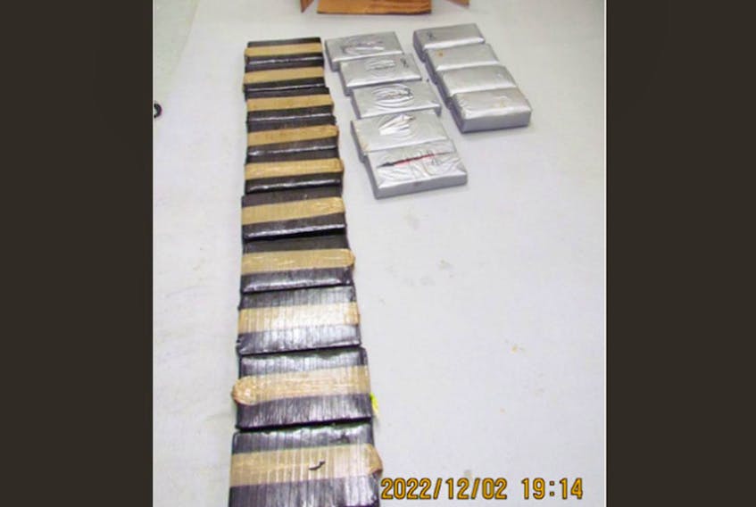  Bricks of what is believed to be heroin and cocaine seized in Montreal, and allegedly sent by Roberto Scoppa.
