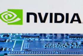 NVIDIA logo is seen near computer motherboard in this illustration taken January 8, 2024.