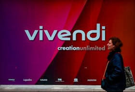 The logo of French media giant Vivendi is seen in Paris, France, February 16, 2024.