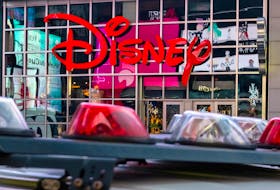 The logo of the Times Square Disney store is seen in Times Square, New York City, U.S. December 5, 2019. 