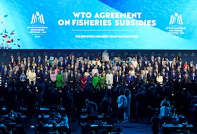 Delegates pose for a family photo during the 13th WTO ministerial conference in Abu Dhabi, United Arab Emirates, February 26, 2024.