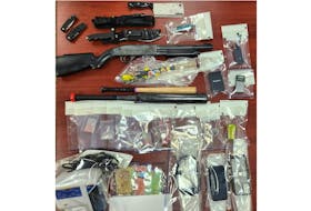 Drugs, weapons and cash seized by P.E.I. RCMP in Cornwall on Feb. 29.
