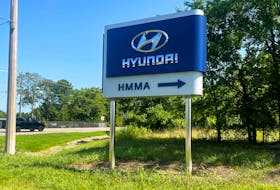 A sign shows directions to the Hyundai Motor Manufacturing Alabama automobile plant in Montgomery, Alabama, U.S. July 15, 2022.