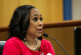 Attorney Fani Willis speaks during a hearing in the case of State of Georgia v. Donald John Trump at the Fulton County Courthouse in Atlanta, Georgia, U.S., February 15, 2024.