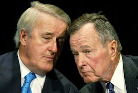  Former prime minister Brian Mulroney and former U.S. president George H.W. Bush at a conference on NAFTA in 2002.