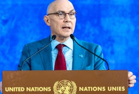 Volker Turk, United Nations High Commissioner for Human Rights, attends the high-level event commemorating the 75th Anniversary of the Universal Declaration of Human Rights at the United Nations in Geneva, Switzerland, December 11, 2023.