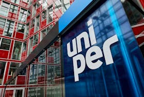 The Uniper logo is seen at the utility's firm headquarters in Duesseldorf, Germany, July 8, 2022.