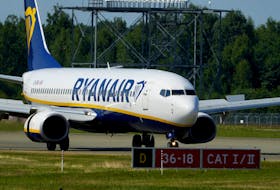 Ryanair aircraft Boeing 737-8AS lands at Riga International Airport, Latvia July 21, 2022.