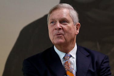 U.S. Agriculture Secretary Tom Vilsack, speaks during an interview with Reuters, at COP28 World Climate Summit, in Dubai, United Arab Emirates, December 8, 2023.