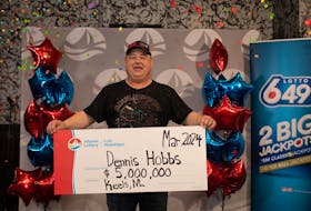 Dennis Hobbs from Keels won $5 million Lotto 6/49 Classic Jackpot on March 9 with the same lottery numbers he had played for 30 years. - Contributed