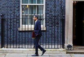 British Prime Minister Rishi Sunak leaves Downing Street in London, Britain, March 13, 2024.