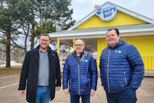 William McGuigan, Basil Hambly and Ronnie McPhee are members of the Kiwanis Club of Charlottetown. The club is seeking $50,000 from the city for planned renovations at their dairy bar. - Logan MacLean