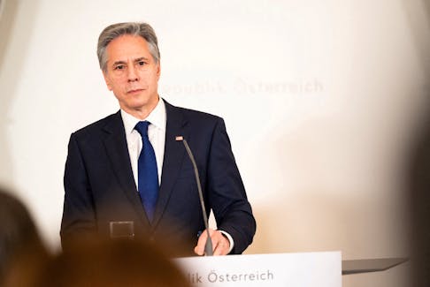 U.S. Secretary of State Antony Blinken attends a press conference with his Austrian counterpart Alexander Schallenberg in Vienna, Austria March 15, 2024.