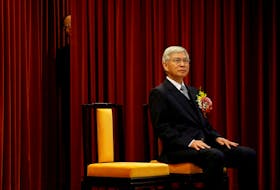 New Central Bank Governor Yang Chin-long attends the inauguration ceremony in Taipei, Taiwan February 26, 2018.