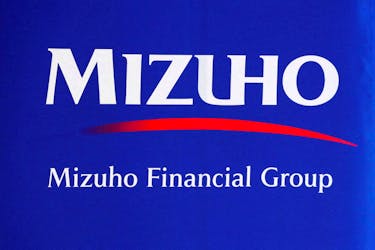 Mizuho Financial Group logo is seen at the company's headquarters in Tokyo, Japan, Aug. 20, 2018.