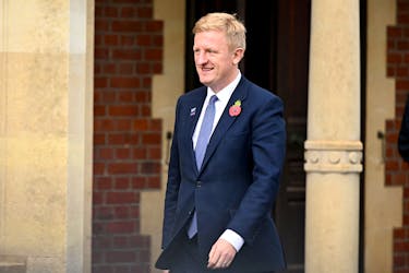 British Chancellor of the Duchy of Lancaster and Deputy Prime Minister Oliver Dowden arrives for the second day of the UK Artificial Intelligence (AI) Safety Summit at Bletchley Park, Britain, November 2, 2023. Leon Neal/Pool via
