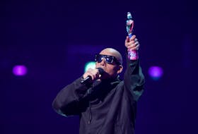CASISDEAD speaks after receiving the award for Hip Hop/Grime/Rap Act at the BRIT Awards at the O2 Arena in London, Britain, March 2, 2024.