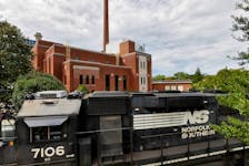 A Norfolk Southern train rests near the University of North Carolina's energy generation plant after it delivered coal to the facility in Chapel Hill, North Carolina, U.S., August 11, 2022. 