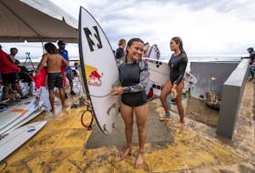 Britain's Sky Brown poses for a photograph at the ISA World Surfing Games in Arecibo, Puerto Rico, February 27, 2024. ISA/Handout via