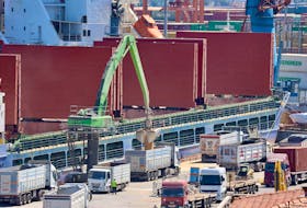 Russian-flagged bulk carrier SV Nikolay is unloaded at Izmir port in Turkey June 25, 2022.