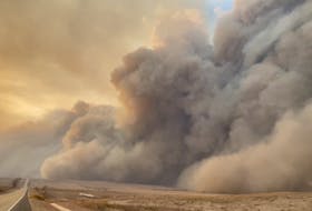 Smoke rises from a wildfire in Texas, U.S., February 27, 2024 in this screen grab obtained from a social media video. Jeff Bartlett/via