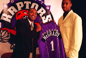 The Raptors selected Tracy McGrady (right) ninth overall in the 1997 draft.