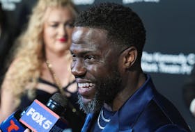 Comedian Kevin Hart reacts as he speaks to the media prior to being awarded the 25th Mark Twain Prize for American Humor at the John F. Kennedy Center for the Performing Arts in Washington, U.S., March 24, 2024.