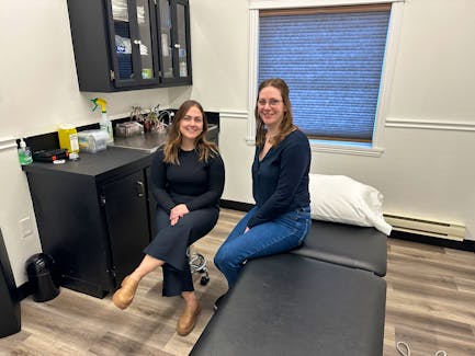 Registered occupational therapist Chelsea Surette (left) and registered physiotherapist Maria Wamback are co-owners of the newly opened Acadian Shores Health Centre. TINA COMEAU