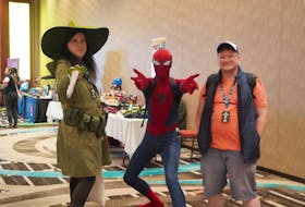 From left to right, Jesse Arsenault was dressed as Dungeon in Dragons Saintainia, Simon England as Spider-Man, and Brody Arsenault as Dipper Pines from Gravity Falls. They were among 1000 others who dressed up as their favorite characters for the Atlantic Entertainment Expo held at the PEI Convention Centre in Charlottetown on March 23 and 24. Vivian Ulinwa/SaltWire