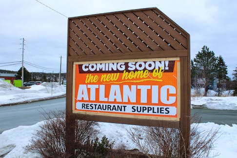 Atlantic Restaurant Supplies will open on March 25 at 26 Austin Street in St. John's. Valerie Morgan, public relations and marketing coordinator said, this is a temporary sign that will be replaced in the coming weeks. - Cameron Kilfoy/The Telegram