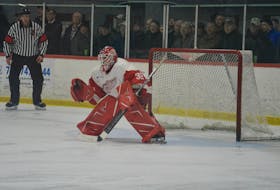 Deer Lake Red Wings goaltender Billy Clarke and his team are back for their second straight Herder Memorial Trophy final. For the Red Wings, they’re series with the Rooftech St. John’s Senior Caps is the chance at redemption after they lost in the finals last season. Nicholas Mercer/The Telegram
