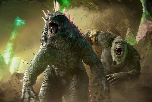  Godzilla and Kong in a scene from Godzilla X Kong: The New Empire.