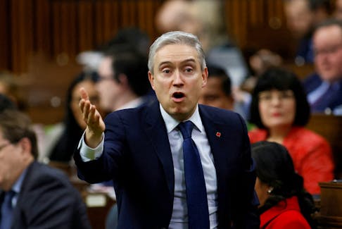Canada’s Minister of Innovation, Science and Industry Francois-Philippe Champagne speaks during Question Period in the House of Commons on Parliament Hill in Ottawa, Ontario, Canada February 26, 2024.