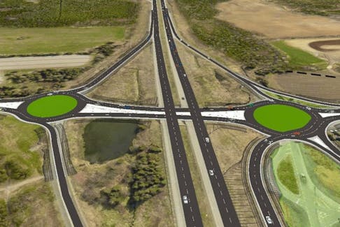 A roundabout corridor will be built to complete the final segment of the Team Gushue Highway. Courtesy of the Department of Transportation and Infrastructure