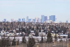 Suburban homes coat the Calgary landscape on Wednesday, March 27, 2024.