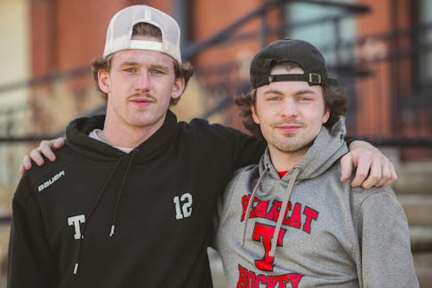 Truro Junior A Bearcat graduating players Merle Putnam, left, and Sam Archibald, right, are shocked by the season's outcome, but are nonetheless proud to have played with their hometown hockey team. Nick Gaines