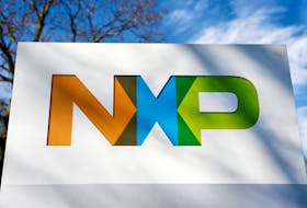 A view shows a logo at NXP semiconductors computer chip fabrication plant in Nijmegen, Netherlands March 14, 2024.