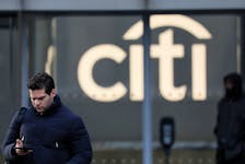 A worker exits the Citi Headquarters in New York, U.S., January 22, 2024.