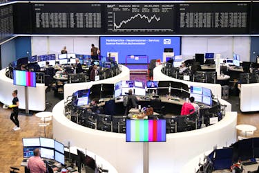 The German share price index DAX graph is pictured at the stock exchange in Frankfurt, Germany, March 20, 2024.