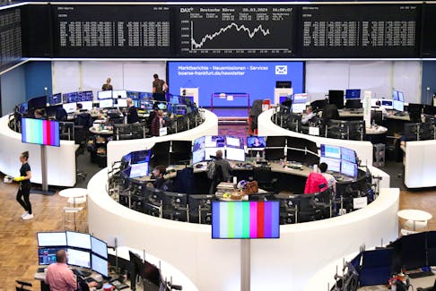 The German share price index DAX graph is pictured at the stock exchange in Frankfurt, Germany, March 20, 2024.
