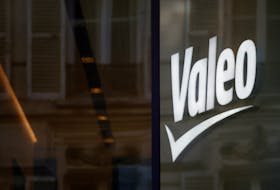 A logo of French automotive supplier Valeo is seen in Paris, France, February 20, 2023.