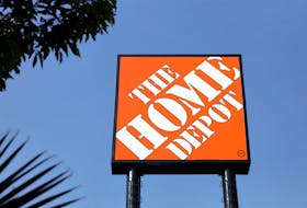 The logo of U.S. home improvement chain Home Depot is seen after the Mexican trade union Revolutionary Confederation of Laborers and Farmworkers (CROC) accused Home Depot of blocking union activity, in Mexico City, Mexico January 15, 2020. 