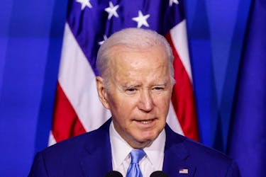 U.S. President Joe Biden delivers remarks during the Indo-Pacific Economic Framework (IPEF) Leaders event at the Asia-Pacific Economic Cooperation (APEC) CEO Summit in San Francisco, California, U.S. November 16, 2023.