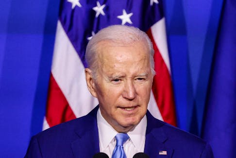 U.S. President Joe Biden delivers remarks during the Indo-Pacific Economic Framework (IPEF) Leaders event at the Asia-Pacific Economic Cooperation (APEC) CEO Summit in San Francisco, California, U.S. November 16, 2023.