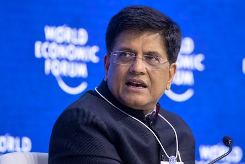 India's Commerce Minister Piyush Goyal takes part at the panel discussion "Trade: Now what?" during the World Economic Forum 2022 (WEF) in the Alpine resort of Davos, Switzerland May 25, 2022.